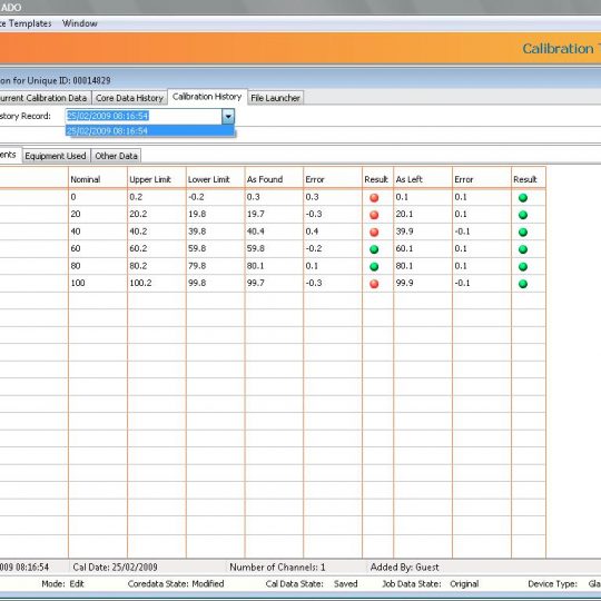 Calibration Database Calitec Calibration Instruments and Equipment Sales and Services 7/1